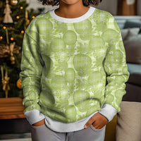 Omaomao Hawaii Breadfruit Palaka Motifs Kid Ugly Christmas Sweater