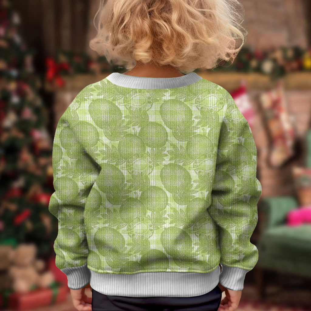 Omaomao Hawaii Breadfruit Palaka Motifs Kid Ugly Christmas Sweater