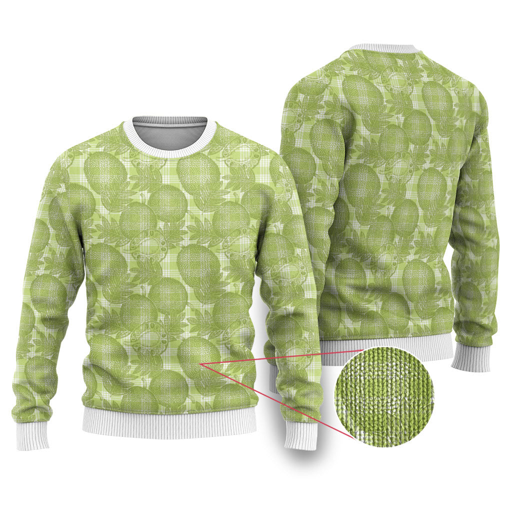 Omaomao Hawaii Breadfruit Palaka Motifs Ugly Christmas Sweater
