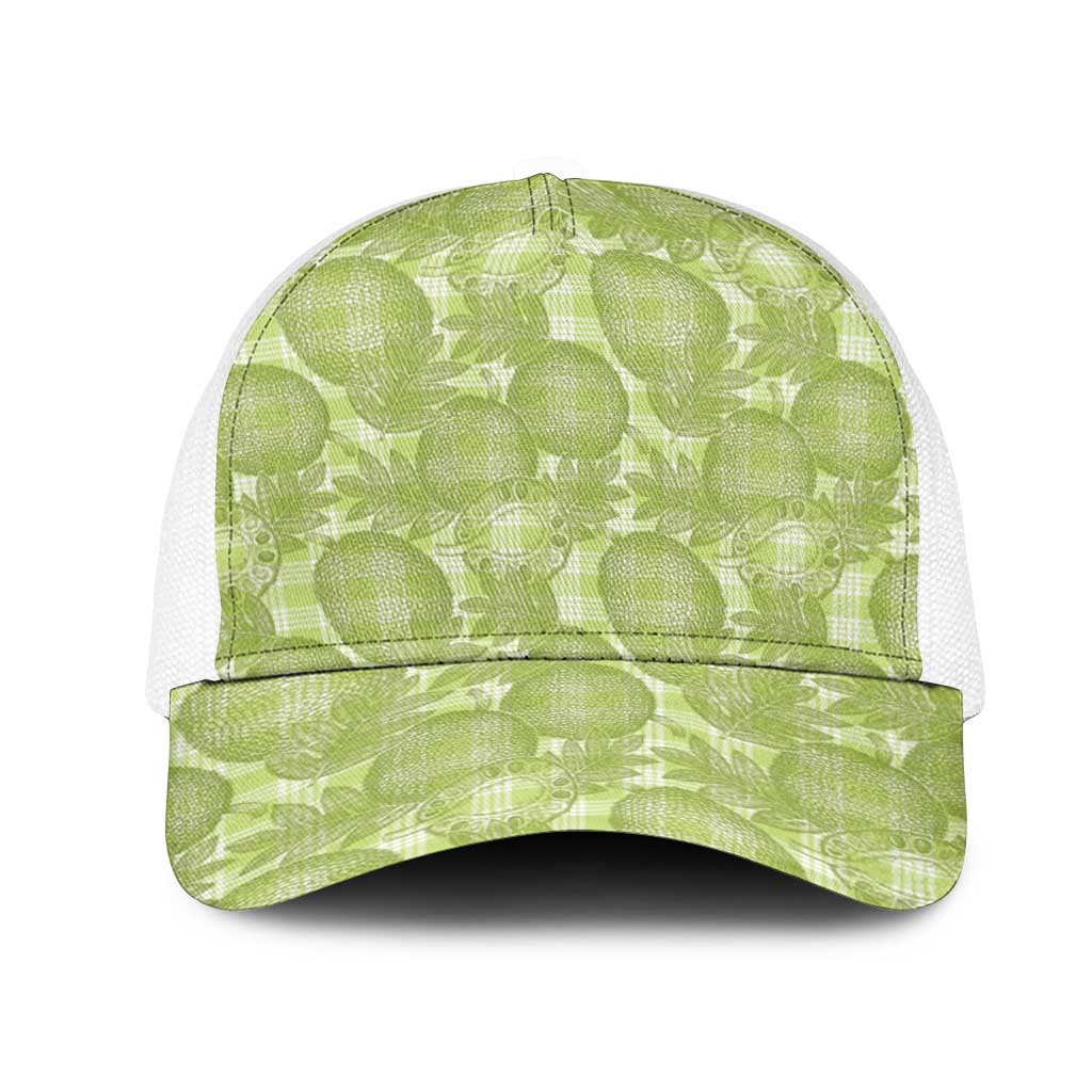 Omaomao Hawaii Breadfruit Palaka Motifs Mesh Trucker Cap