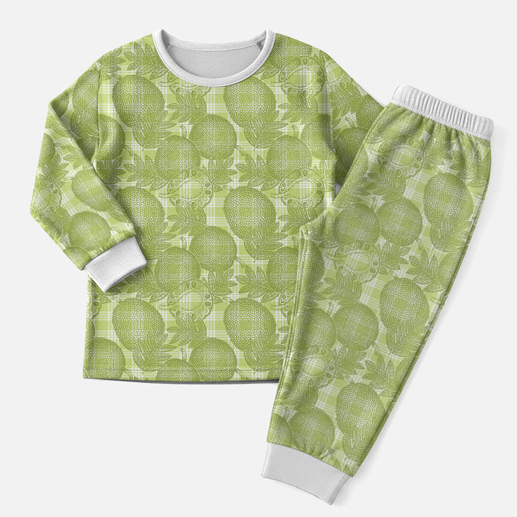 Omaomao Hawaii Breadfruit Palaka Motifs Christmas Pajama Set