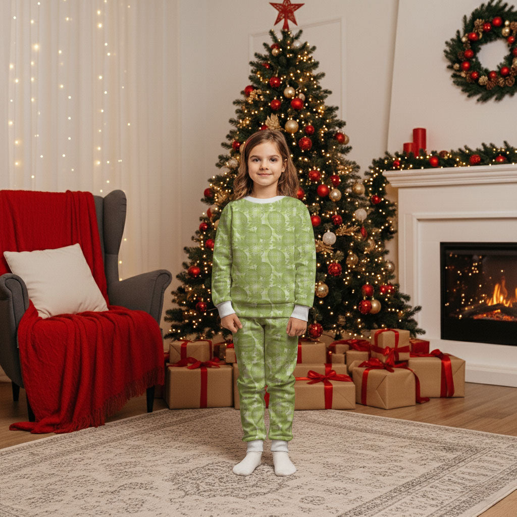 Omaomao Hawaii Breadfruit Palaka Motifs Christmas Pajama Set