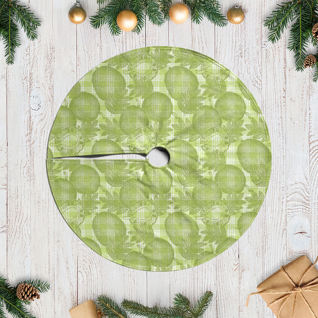Omaomao Hawaii Breadfruit Palaka Motifs Tree Skirt