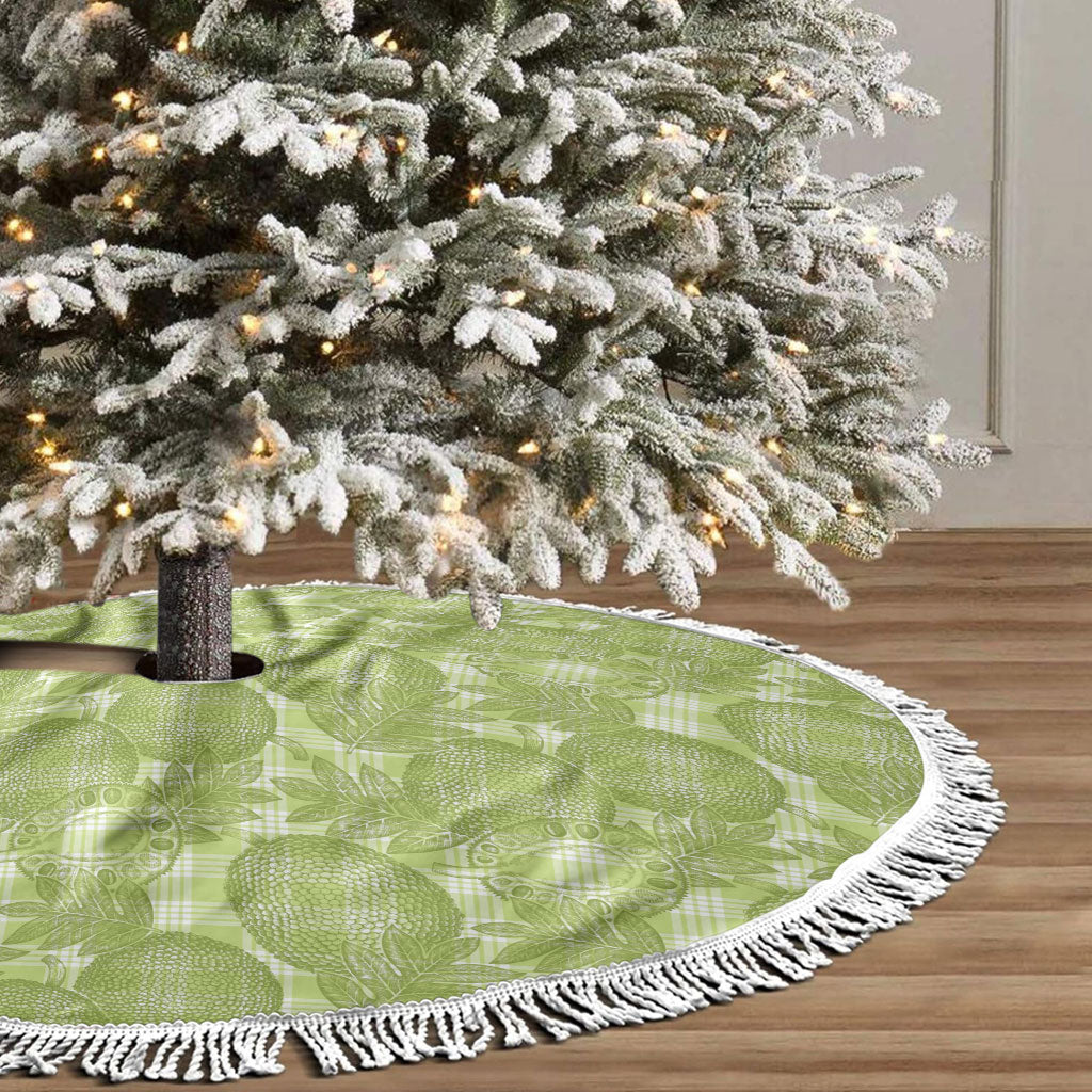 Omaomao Hawaii Breadfruit Palaka Motifs Tree Skirt
