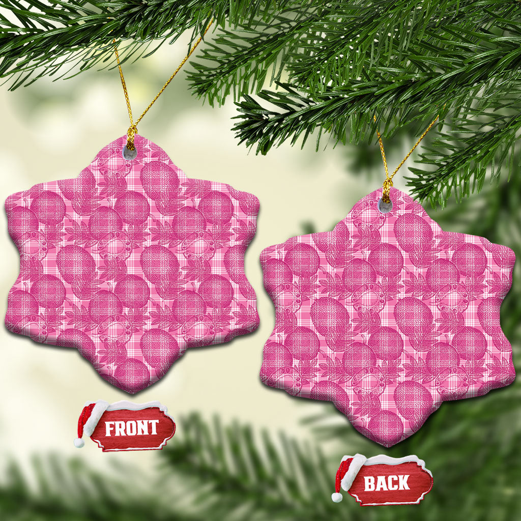 Alaka Hawaii Breadfruit Palaka Motifs Ceramic Ornament