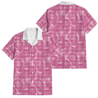 Alaka Hawaii Breadfruit Palaka Motifs Family Matching Tank Maxi Dress and Hawaiian Shirt LT14 Dad's Shirt - Short Sleeve Pink - Polynesian Pride