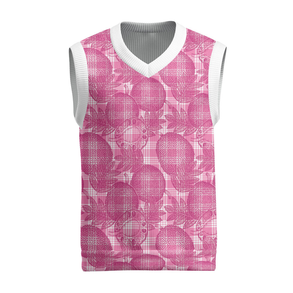Alaka Hawaii Breadfruit Palaka Motifs Christmas Knitted V-Neck Vest