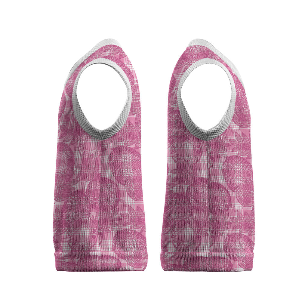 Alaka Hawaii Breadfruit Palaka Motifs Christmas Knitted V-Neck Vest