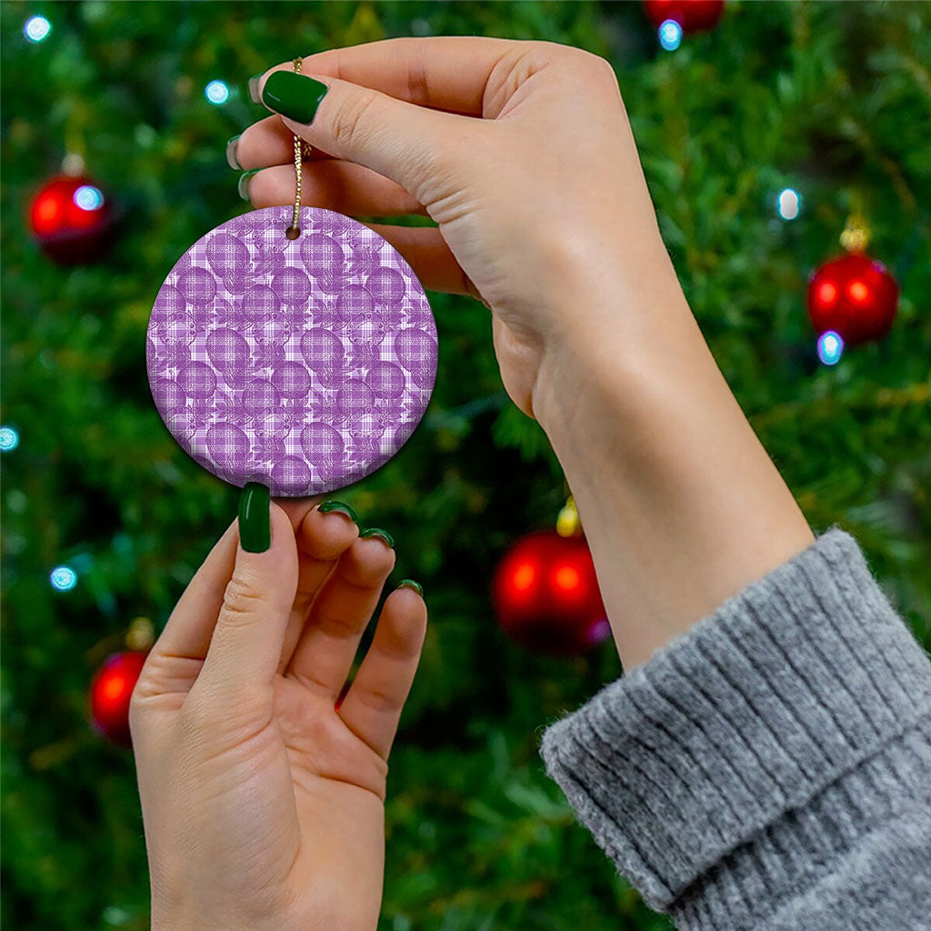 Poni Hawaii Breadfruit Palaka Motifs Ceramic Ornament