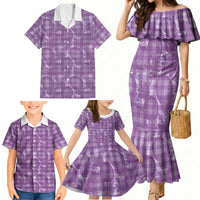 Poni Hawaii Breadfruit Palaka Motifs Family Matching Mermaid Dress and Hawaiian Shirt LT14 - Polynesian Pride