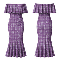 Poni Hawaii Breadfruit Palaka Motifs Family Matching Mermaid Dress and Hawaiian Shirt LT14 Mom's Dress Purple - Polynesian Pride