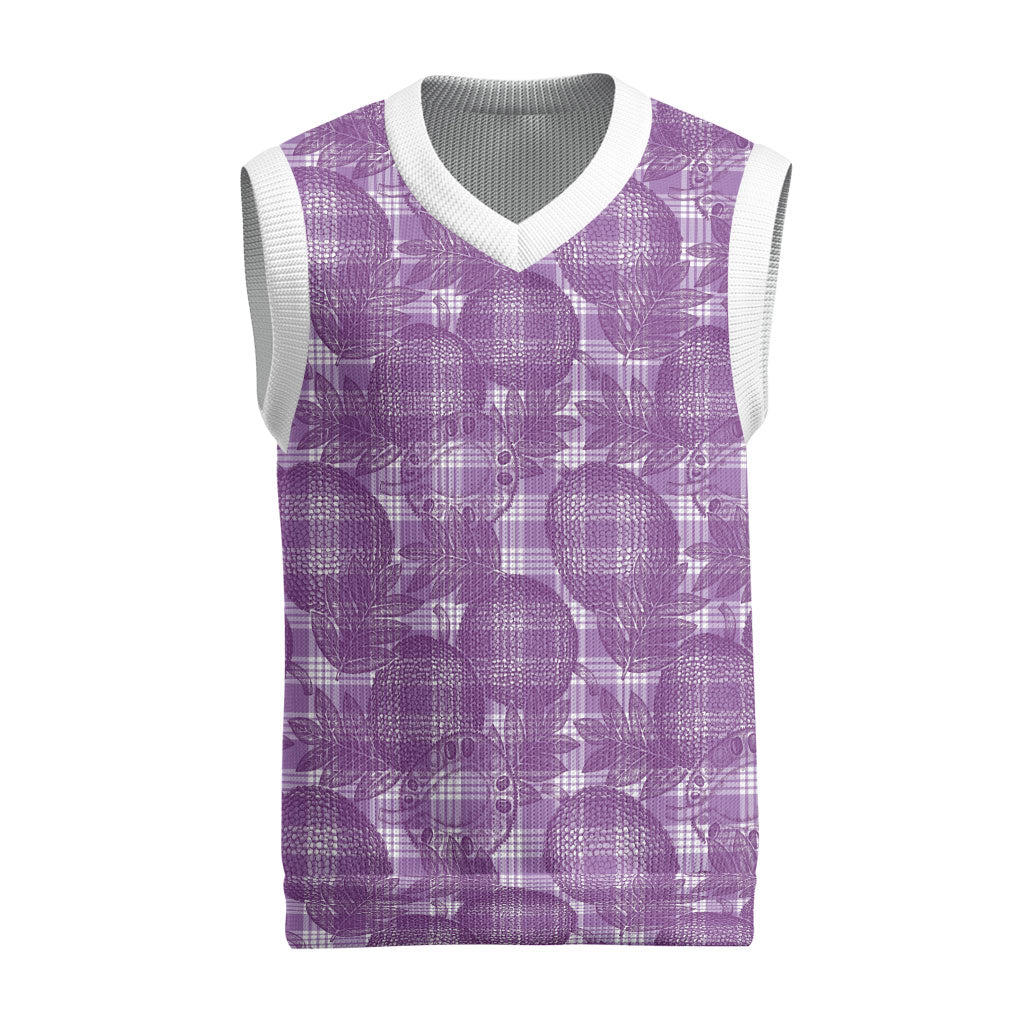 Poni Hawaii Breadfruit Palaka Motifs Christmas Knitted V-Neck Vest