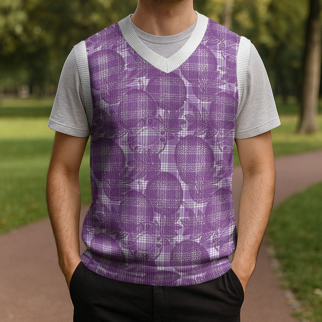 Poni Hawaii Breadfruit Palaka Motifs Christmas Knitted V-Neck Vest