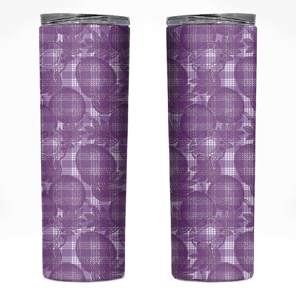 Poni Hawaii Breadfruit Palaka Motifs Skinny Tumbler LT14 Purple - Polynesian Pride