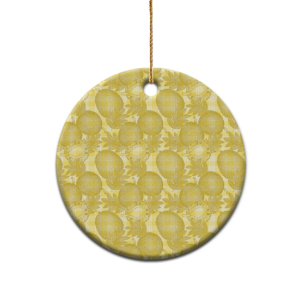 Melemele Hawaii Breadfruit Palaka Motifs Ceramic Ornament
