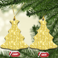 Melemele Hawaii Breadfruit Palaka Motifs Ceramic Ornament