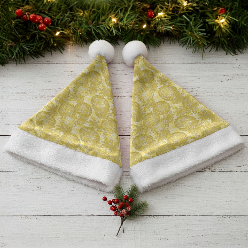 Melemele Hawaii Breadfruit Palaka Motifs Christmas Santa Hat