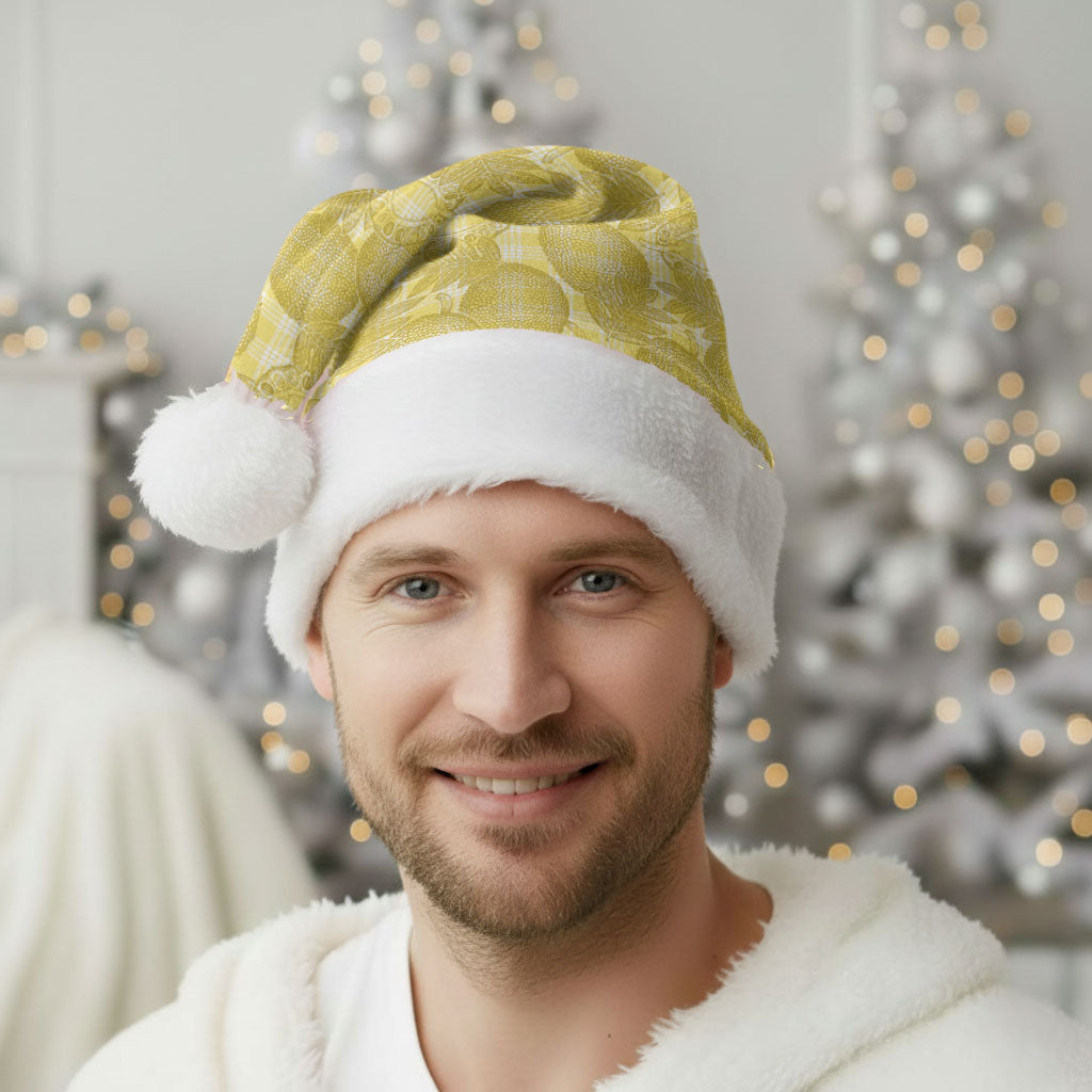 Melemele Hawaii Breadfruit Palaka Motifs Christmas Santa Hat