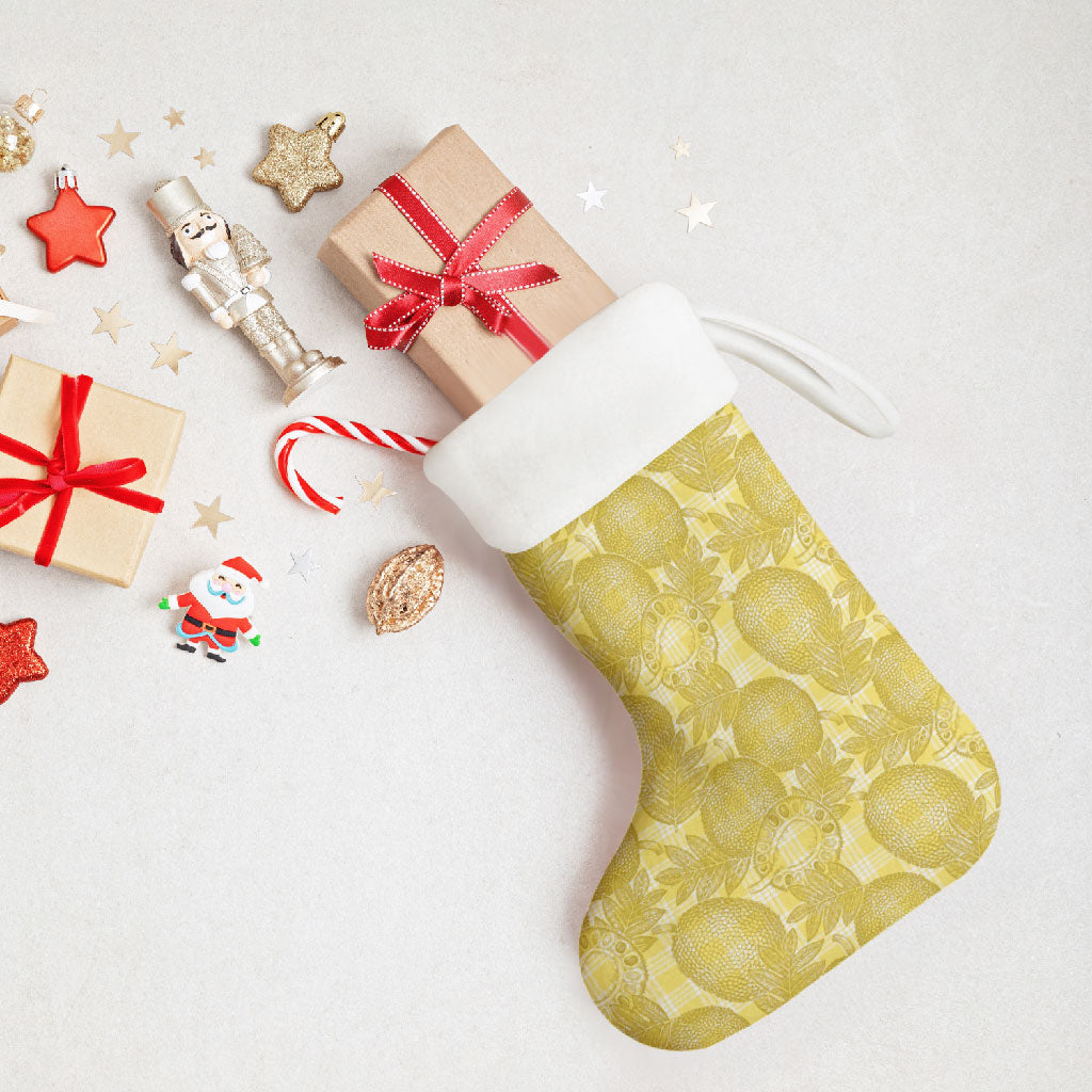 Melemele Hawaii Breadfruit Palaka Motifs Christmas Stocking