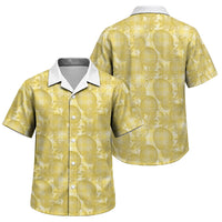 Melemele Hawaii Breadfruit Palaka Motifs Family Matching Summer Maxi Dress and Hawaiian Shirt LT14 Son's Shirt Yellow - Polynesian Pride