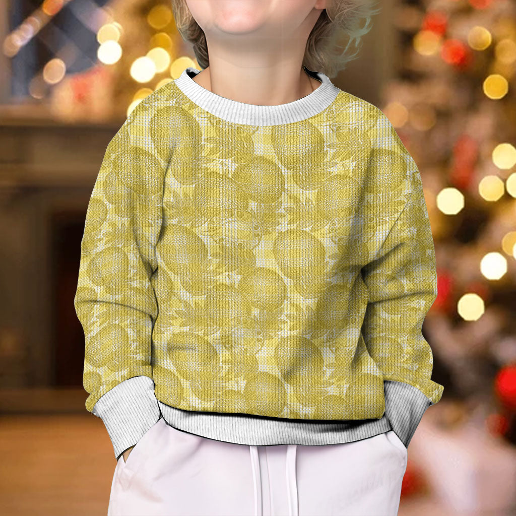 Melemele Hawaii Breadfruit Palaka Motifs Kid Ugly Christmas Sweater
