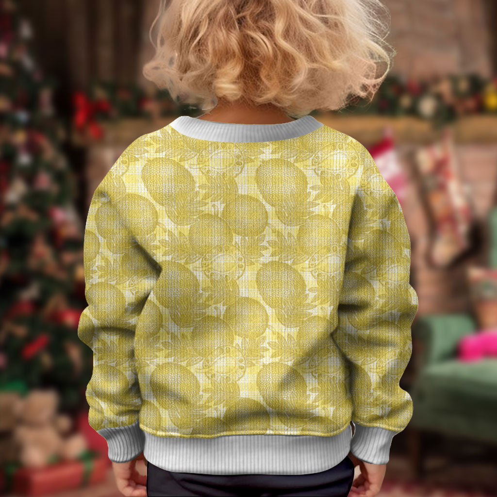 Melemele Hawaii Breadfruit Palaka Motifs Kid Ugly Christmas Sweater