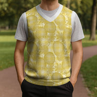 Melemele Hawaii Breadfruit Palaka Motifs Christmas Knitted V-Neck Vest