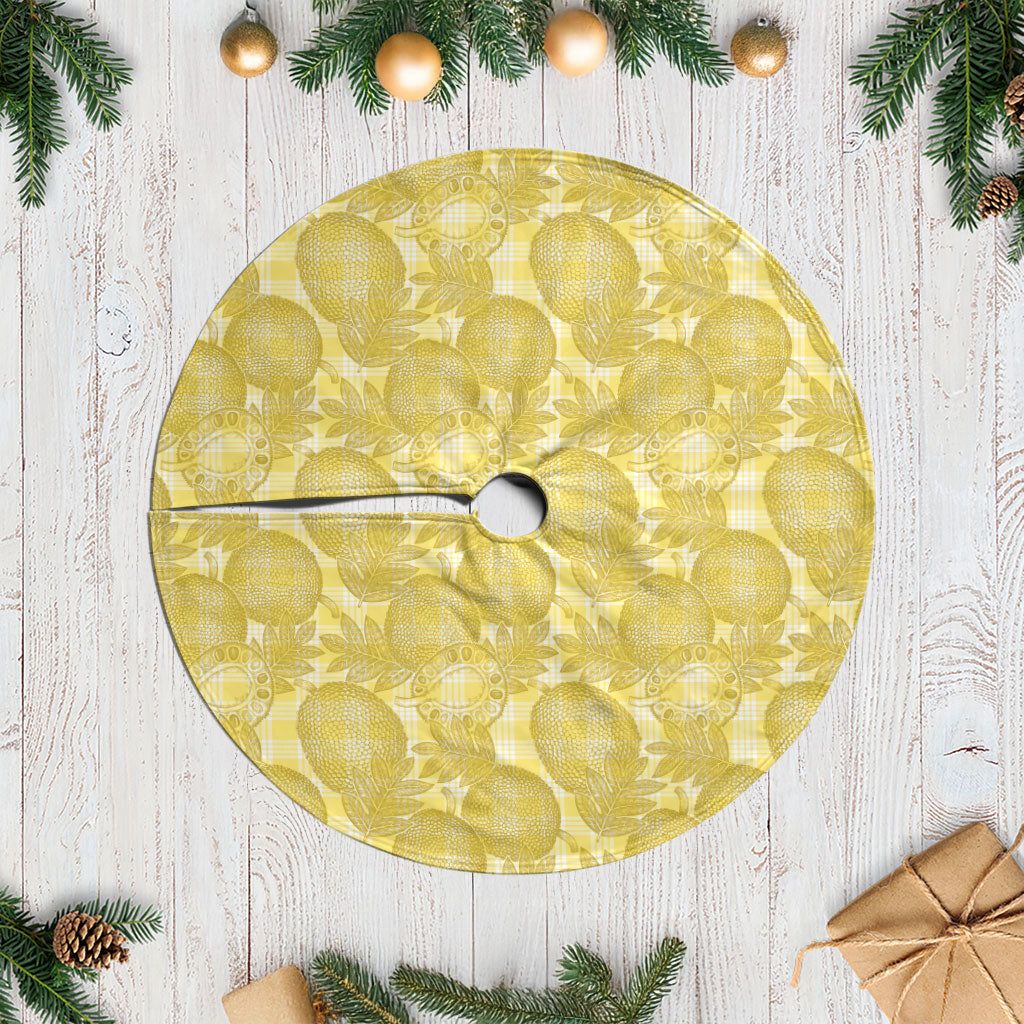 Melemele Hawaii Breadfruit Palaka Motifs Tree Skirt