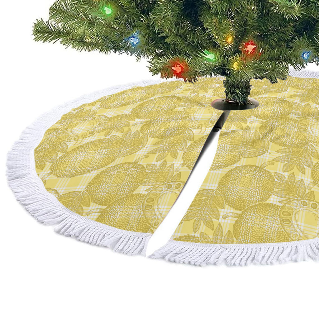 Melemele Hawaii Breadfruit Palaka Motifs Tree Skirt