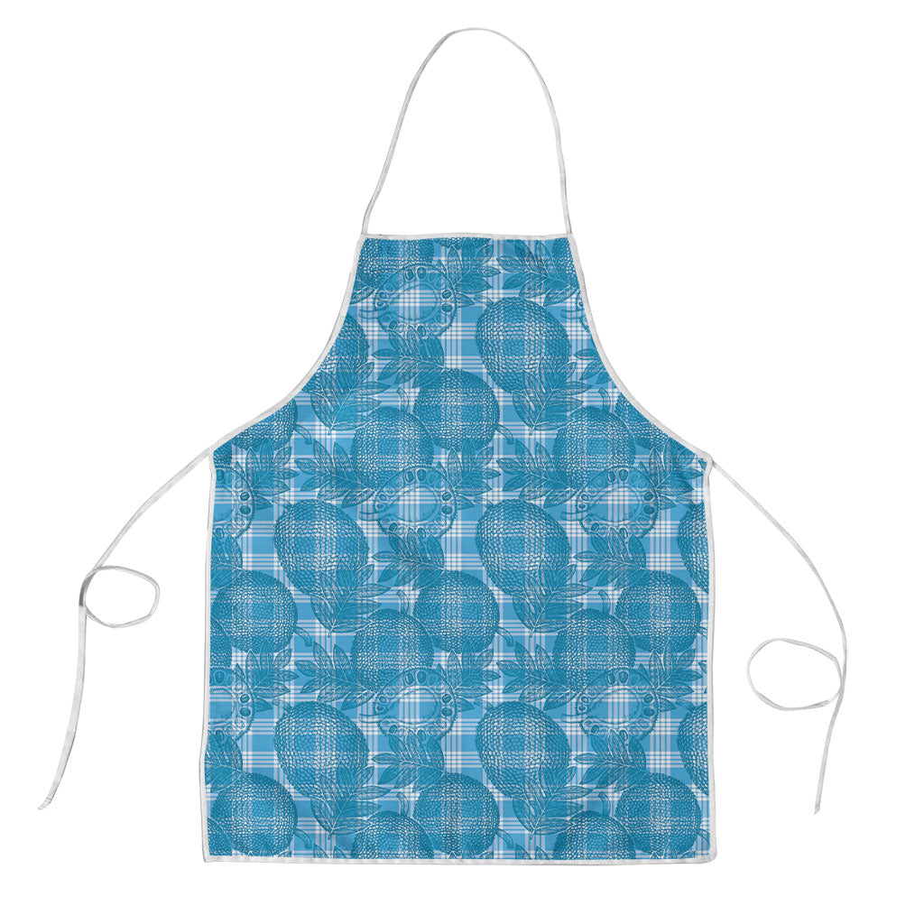 Polu Hawaii Breadfruit Palaka Motifs Apron LT14 Blue - Polynesian Pride
