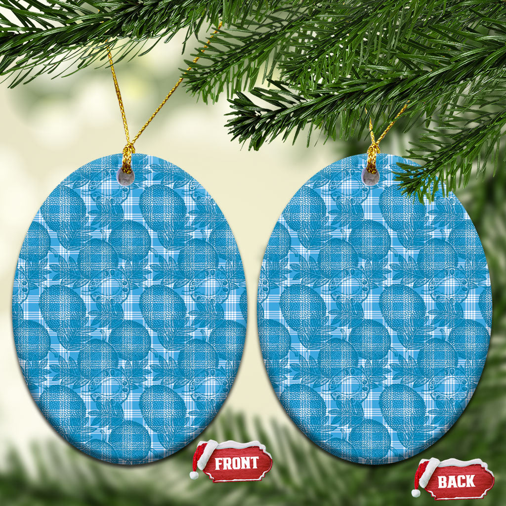 Polu Hawaii Breadfruit Palaka Motifs Ceramic Ornament