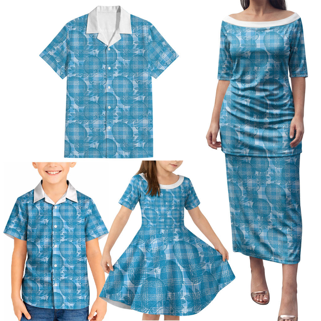 Polu Hawaii Breadfruit Palaka Motifs Family Matching Puletasi and Hawaiian Shirt LT14 - Polynesian Pride