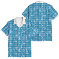Polu Hawaii Breadfruit Palaka Motifs Family Matching Puletasi and Hawaiian Shirt LT14 Dad's Shirt - Short Sleeve Blue - Polynesian Pride