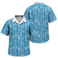 Polu Hawaii Breadfruit Palaka Motifs Family Matching Puletasi and Hawaiian Shirt LT14 Son's Shirt Blue - Polynesian Pride