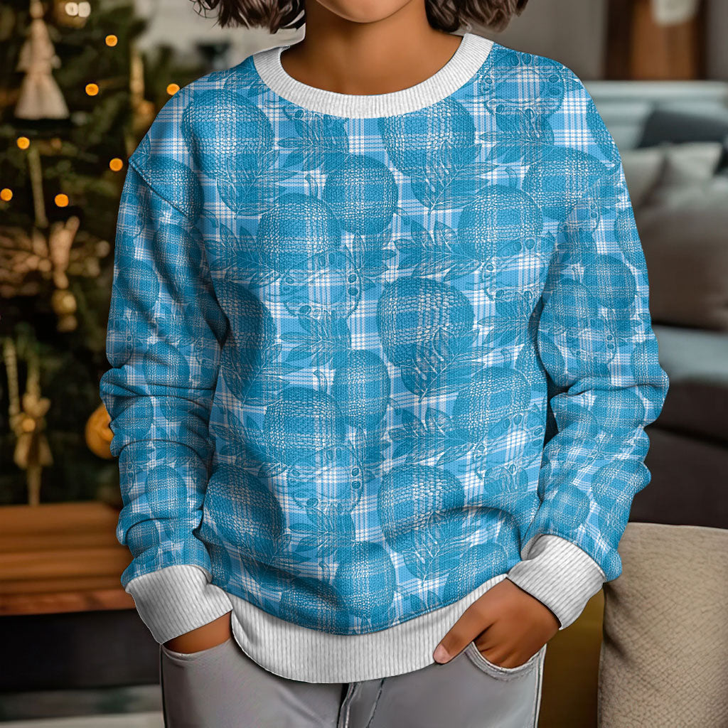 Polu Hawaii Breadfruit Palaka Motifs Kid Ugly Christmas Sweater