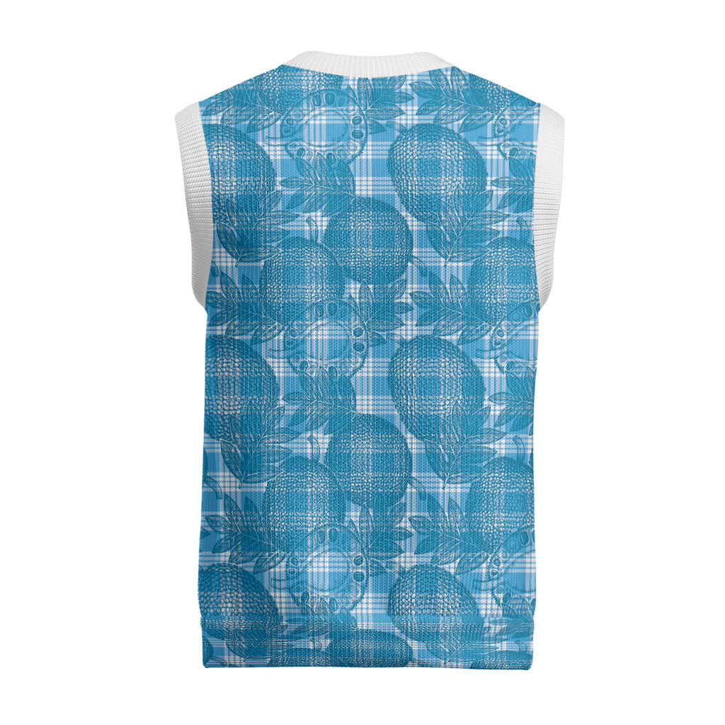 Polu Hawaii Breadfruit Palaka Motifs Christmas Knitted V-Neck Vest