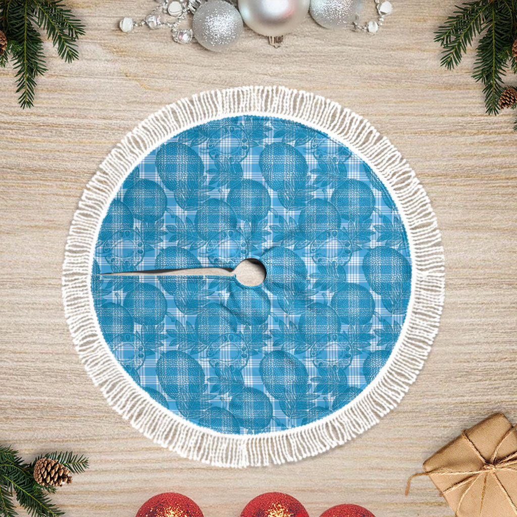 Polu Hawaii Breadfruit Palaka Motifs Tree Skirt