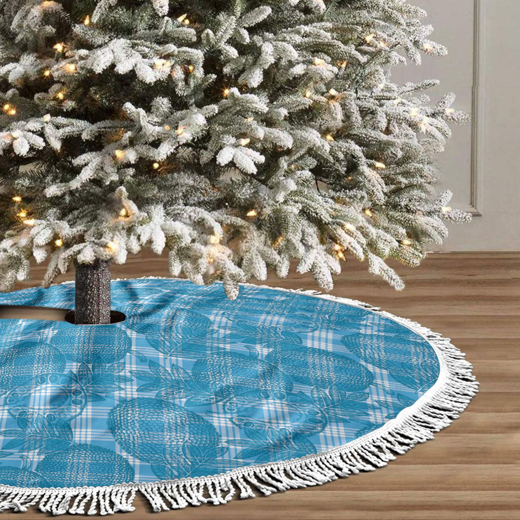 Polu Hawaii Breadfruit Palaka Motifs Tree Skirt