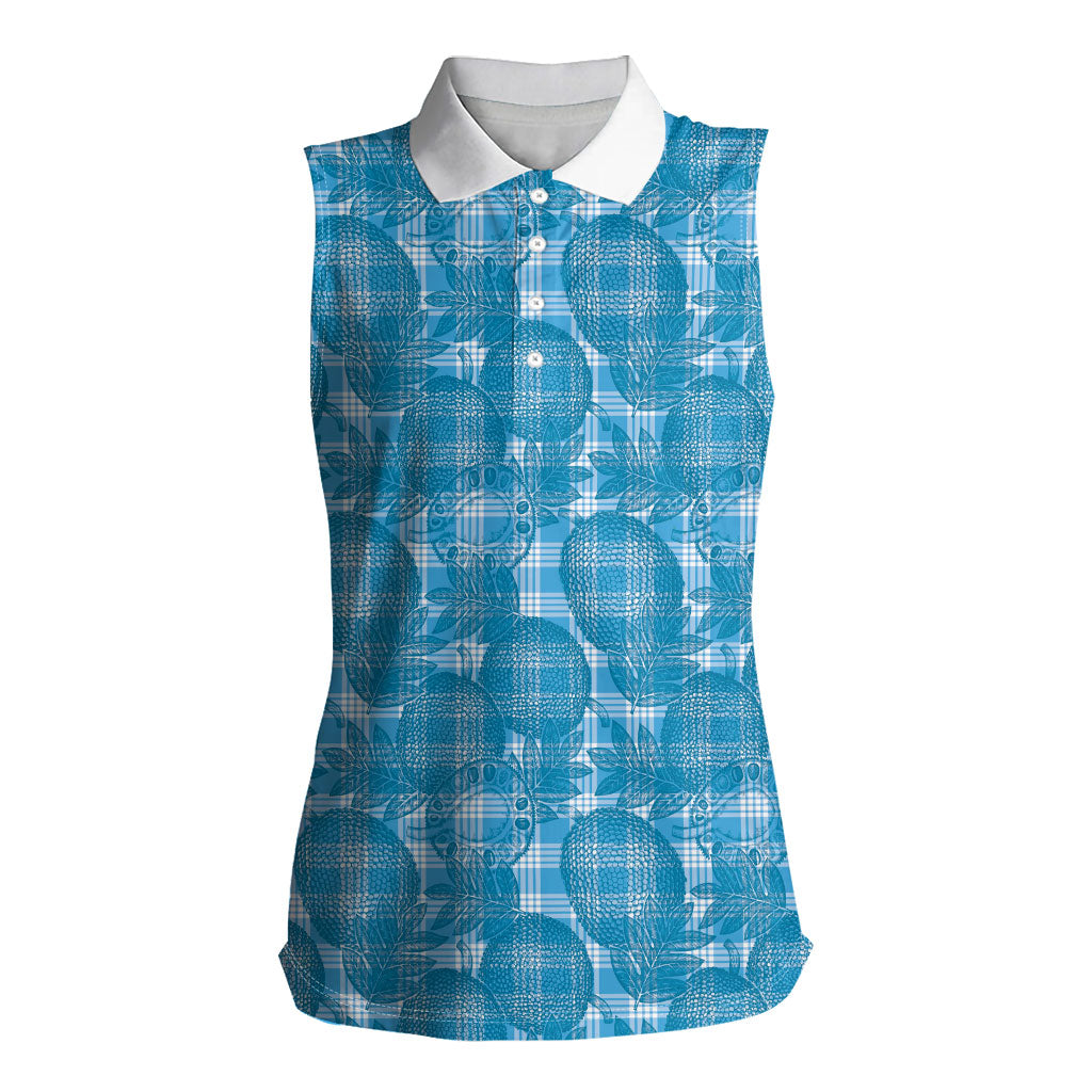Polu Hawaii Breadfruit Palaka Motifs Women Sleeveless Polo Shirt