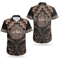 Aotearoa Kati Mamoe Personalised Couples Matching Short Sleeve Bodycon Dress and Hawaiian Shirt Maori Iwi Poutama Puhoro Tattoo LT14 - Polynesian Pride