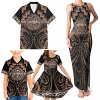 Aotearoa Kati Mamoe Personalised Family Matching Tank Maxi Dress and Hawaiian Shirt Maori Iwi Poutama Puhoro Tattoo LT14 - Polynesian Pride