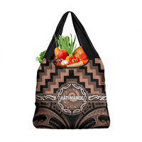 Aotearoa Kati Mamoe Grocery Bag Maori Iwi Poutama Puhoro Tattoo LT14 1-pack One Size Brown - Polynesian Pride