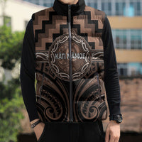 Aotearoa Kati Mamoe Personalised Sleeveless Puffer Jacket Maori Iwi Poutama Puhoro Tattoo LT14 - Polynesian Pride