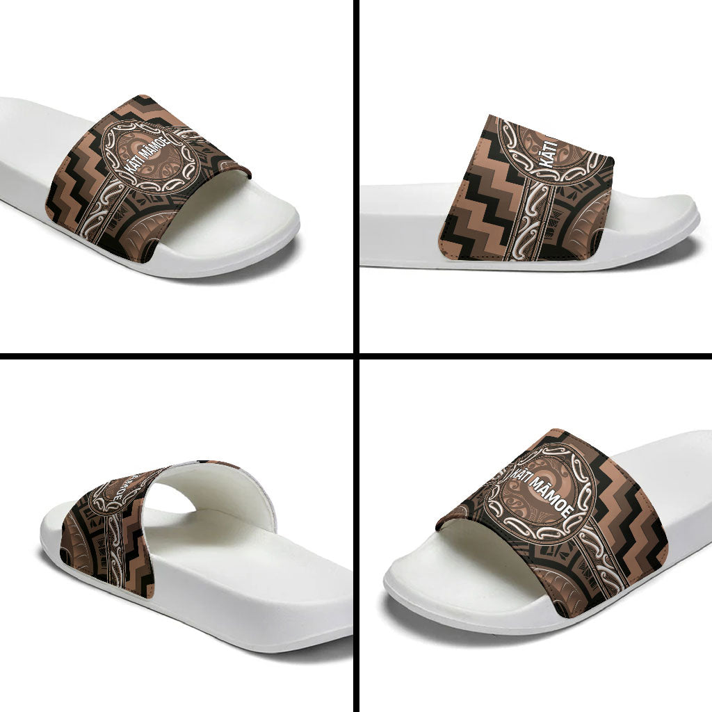 Aotearoa Kati Mamoe Slide Sandals Maori Iwi Poutama Puhoro Tattoo LT14 - Polynesian Pride