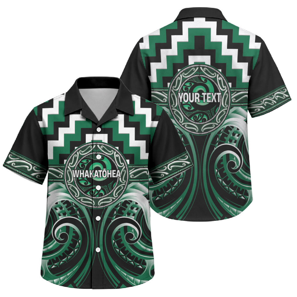 Aotearoa Whakatohea Personalised Family Matching Mermaid Dress and Hawaiian Shirt Maori Iwi Poutama Puhoro Tattoo LT14 Son's Shirt Green - Polynesian Pride