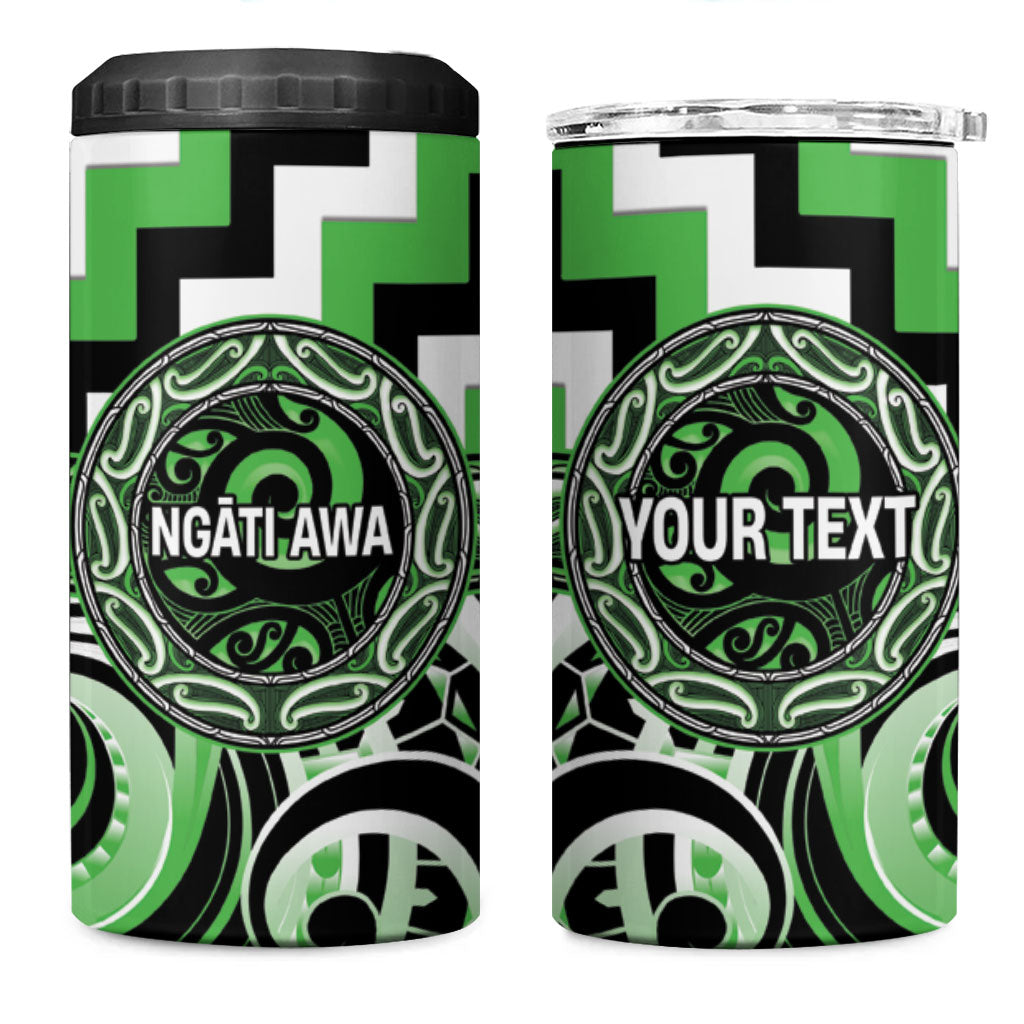 Aotearoa Ngati Awa Personalised 4 in 1 Can Cooler Tumbler Maori Iwi Poutama Puhoro Tattoo LT14 One Size: 16 oz Green - Polynesian Pride