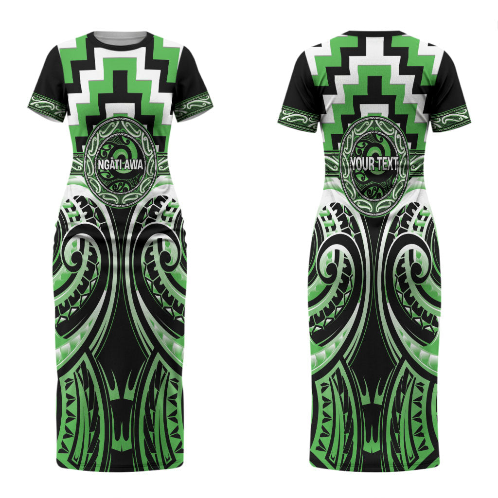 Aotearoa Ngati Awa Personalised Couples Matching Short Sleeve Bodycon Dress and Long Sleeve Button Shirt Maori Iwi Poutama Puhoro Tattoo LT14 - Polynesian Pride