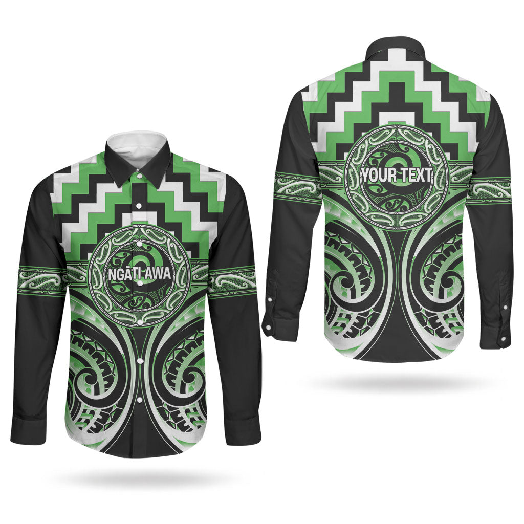 Aotearoa Ngati Awa Personalised Couples Matching Tank Maxi Dress and Long Sleeve Button Shirt Maori Iwi Poutama Puhoro Tattoo LT14 - Polynesian Pride