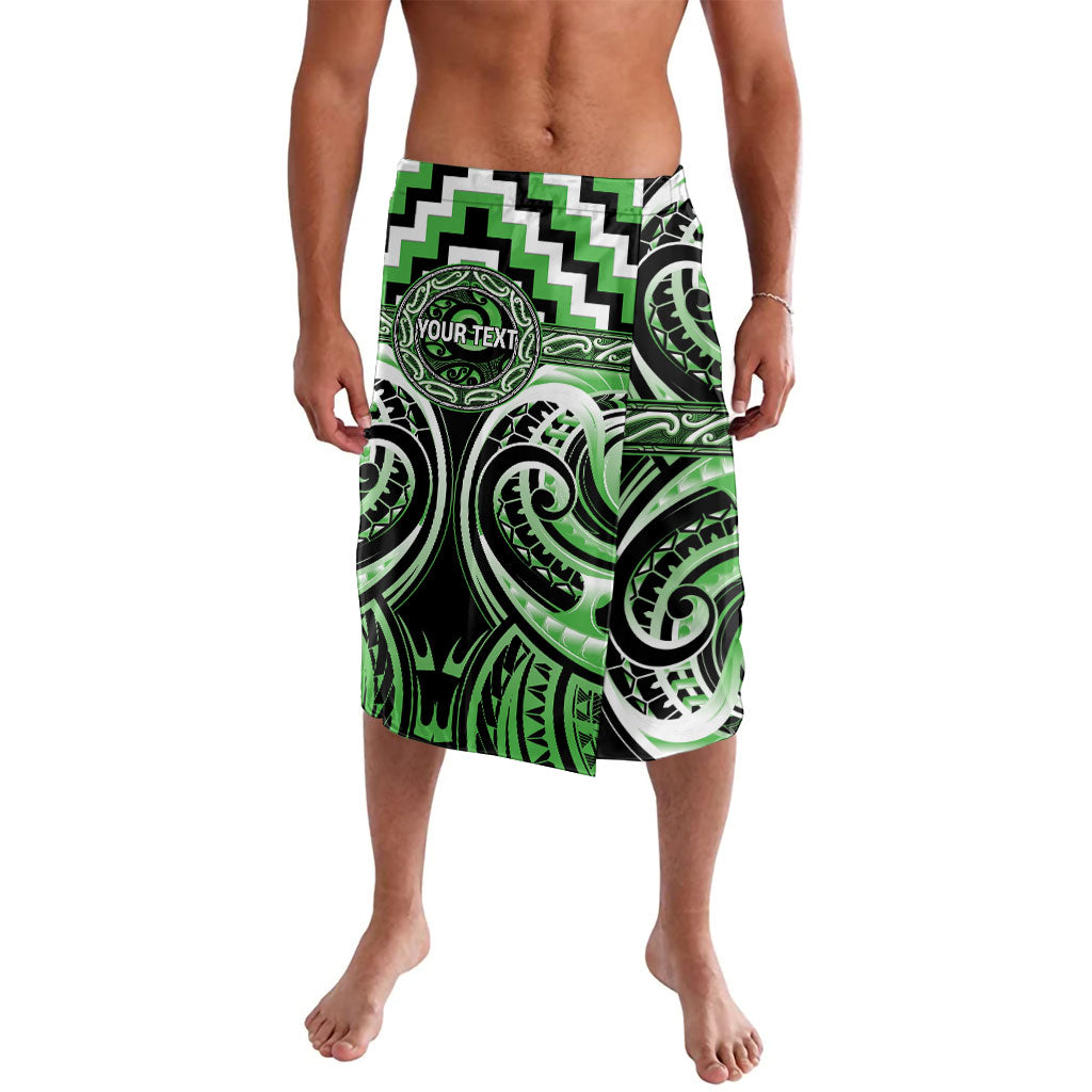 Aotearoa Ngati Awa Personalised Lavalava Maori Iwi Poutama Puhoro Tattoo LT14 Green - Polynesian Pride