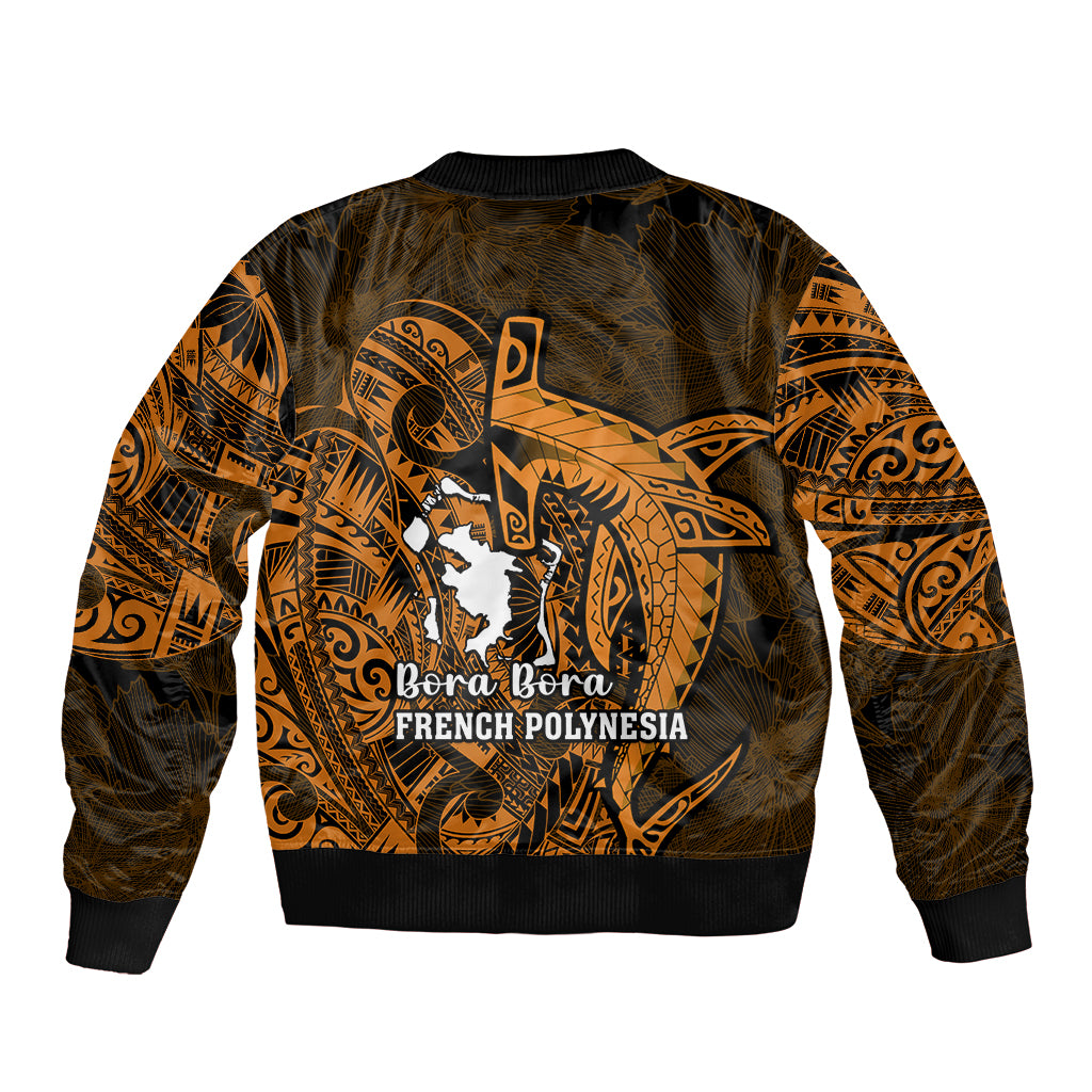 French Polynesia Bora Bora Bomber Jacket Polynesian Shark Tattoo With Hibiscus Red Version LT14 - Polynesian Pride